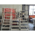 Warehouse Mobile Ladder Platform Metal Portable Stairs with Handrail